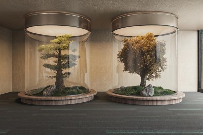 现代绿植造景3D模型下载